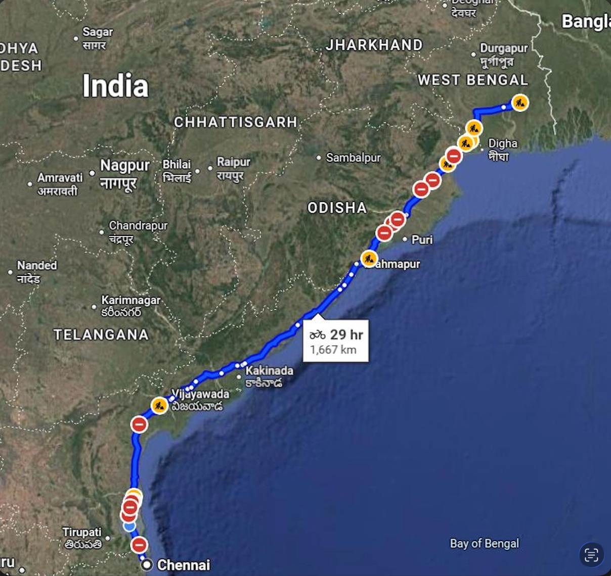 EV charging and solar site planning for the Chennai Kolkata highway