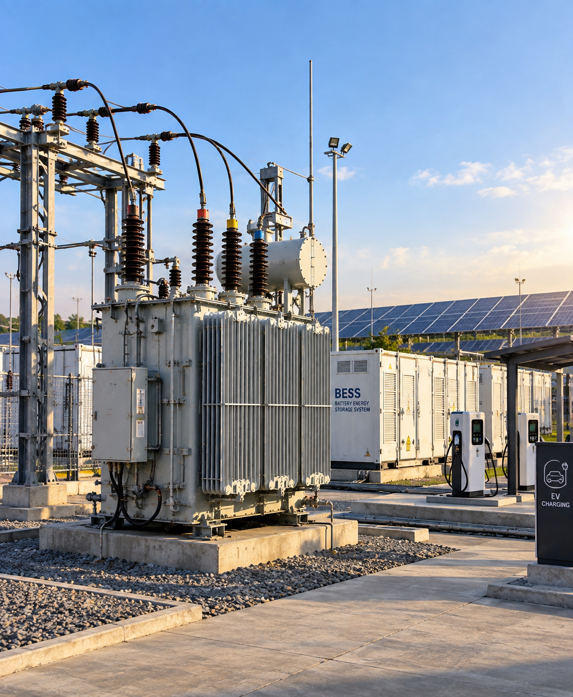 Solar EV BESS transformer integration placeholder